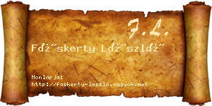 Fáskerty László névjegykártya